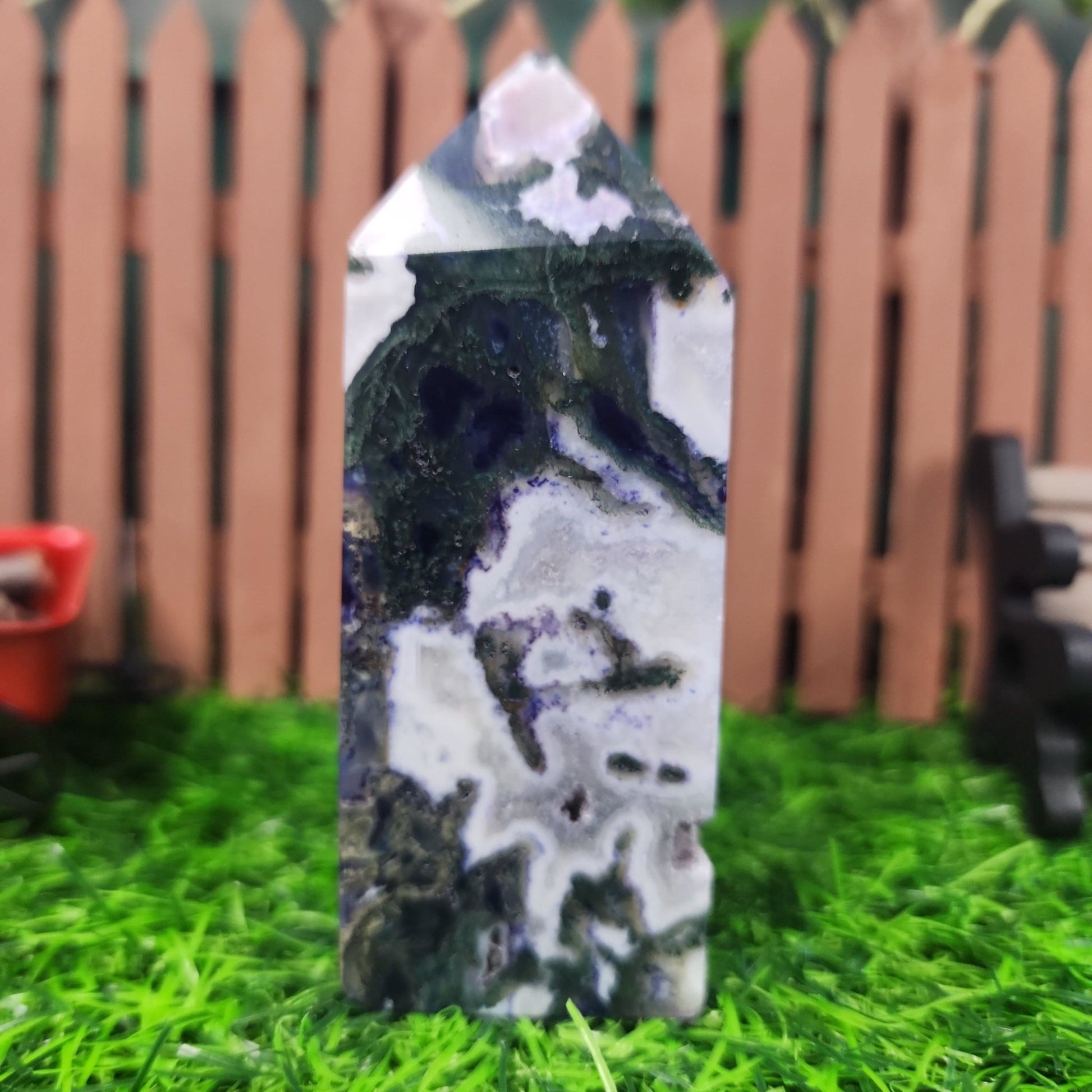 Moss Agate Tower - MagicBox Crystals