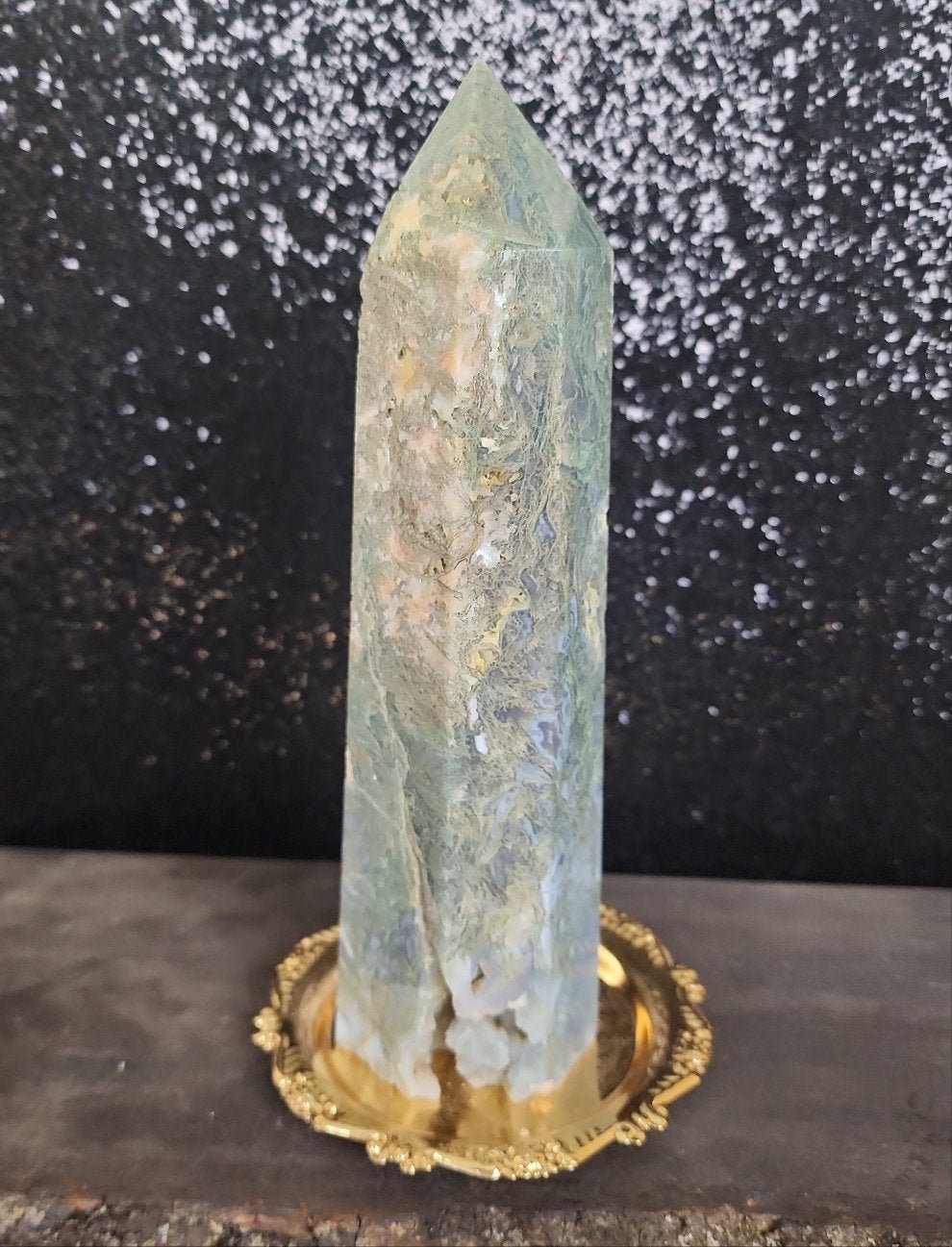 Moss Agate Tower - MagicBox Crystals