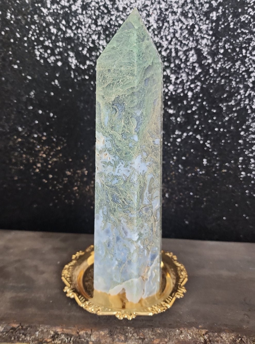 Moss Agate Tower - MagicBox Crystals