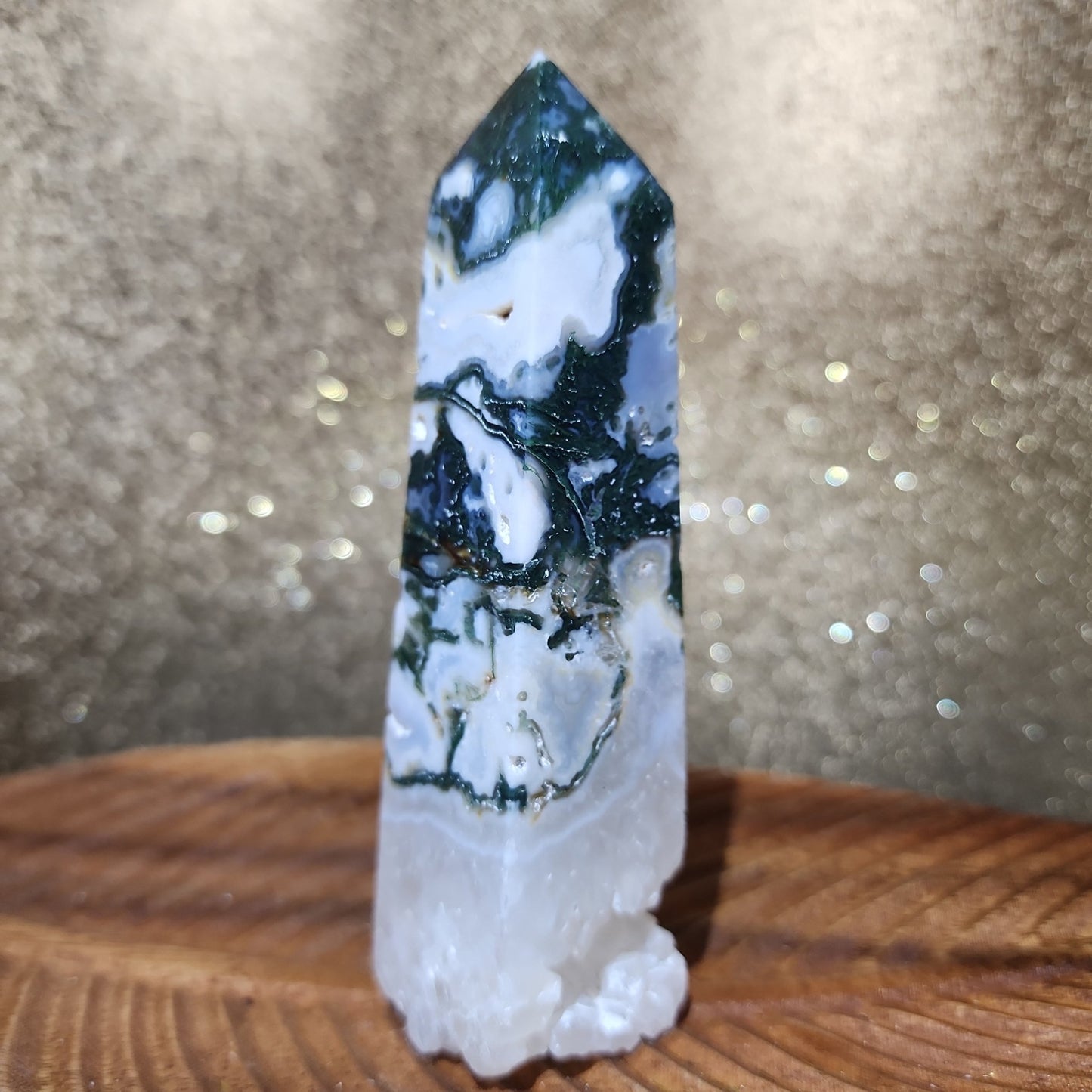 Moss Agate Tower - MagicBox Crystals