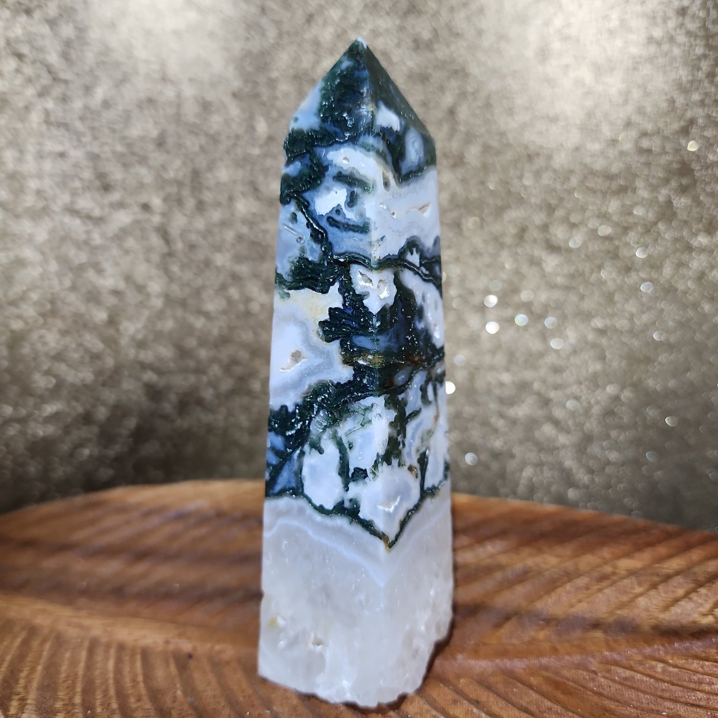 Moss Agate Tower - MagicBox Crystals