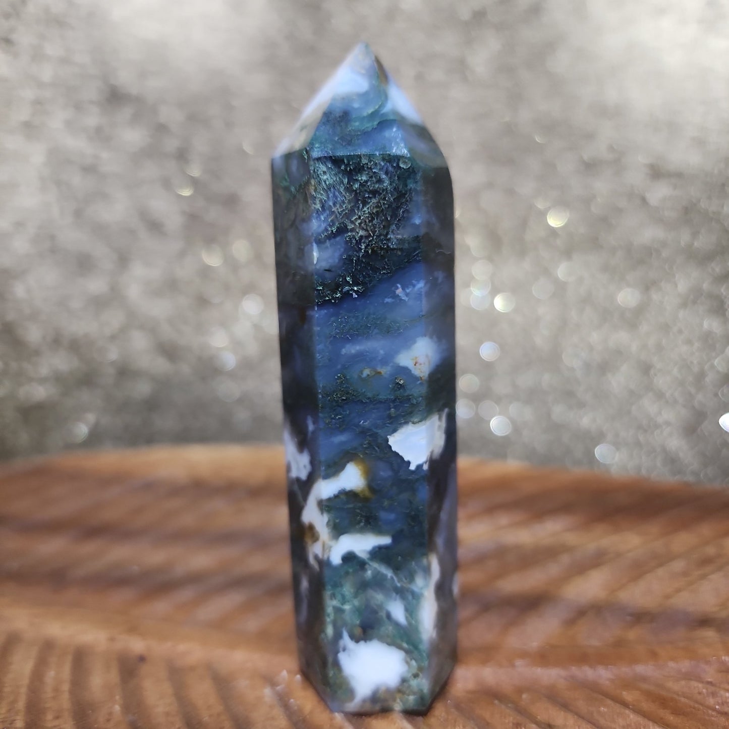 Moss Agate Tower - MagicBox Crystals