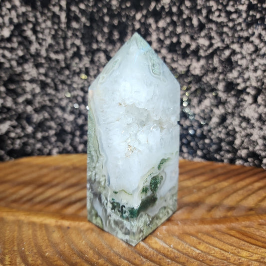 Moss Agate Tower - MagicBox Crystals