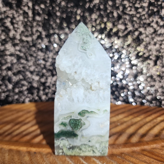 Moss Agate Tower - MagicBox Crystals