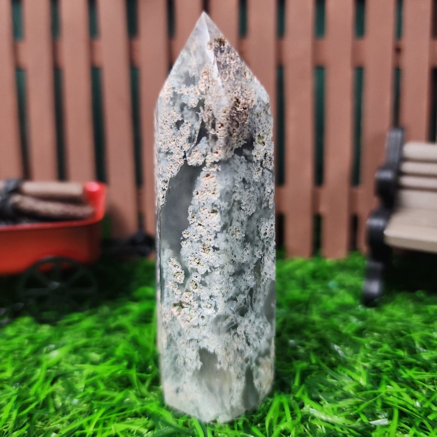 Moss Agate Tower - MagicBox Crystals