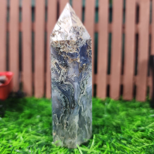 Moss Agate Tower - MagicBox Crystals