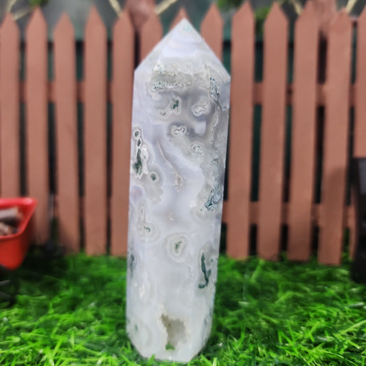 Moss Agate Tower - MagicBox Crystals