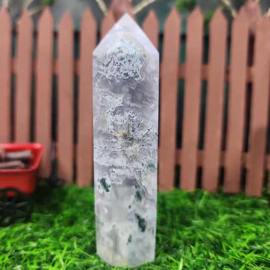 Moss Agate Tower - MagicBox Crystals