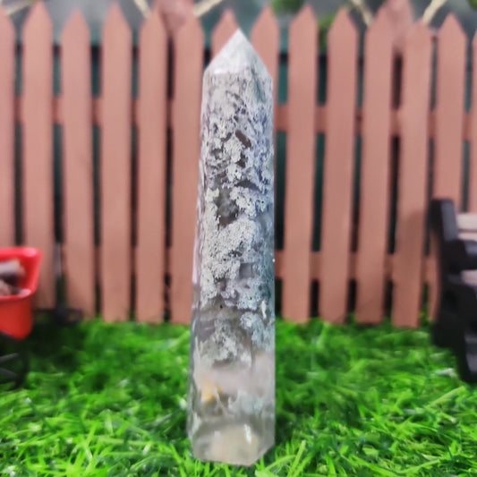 Moss Agate Tower - MagicBox Crystals