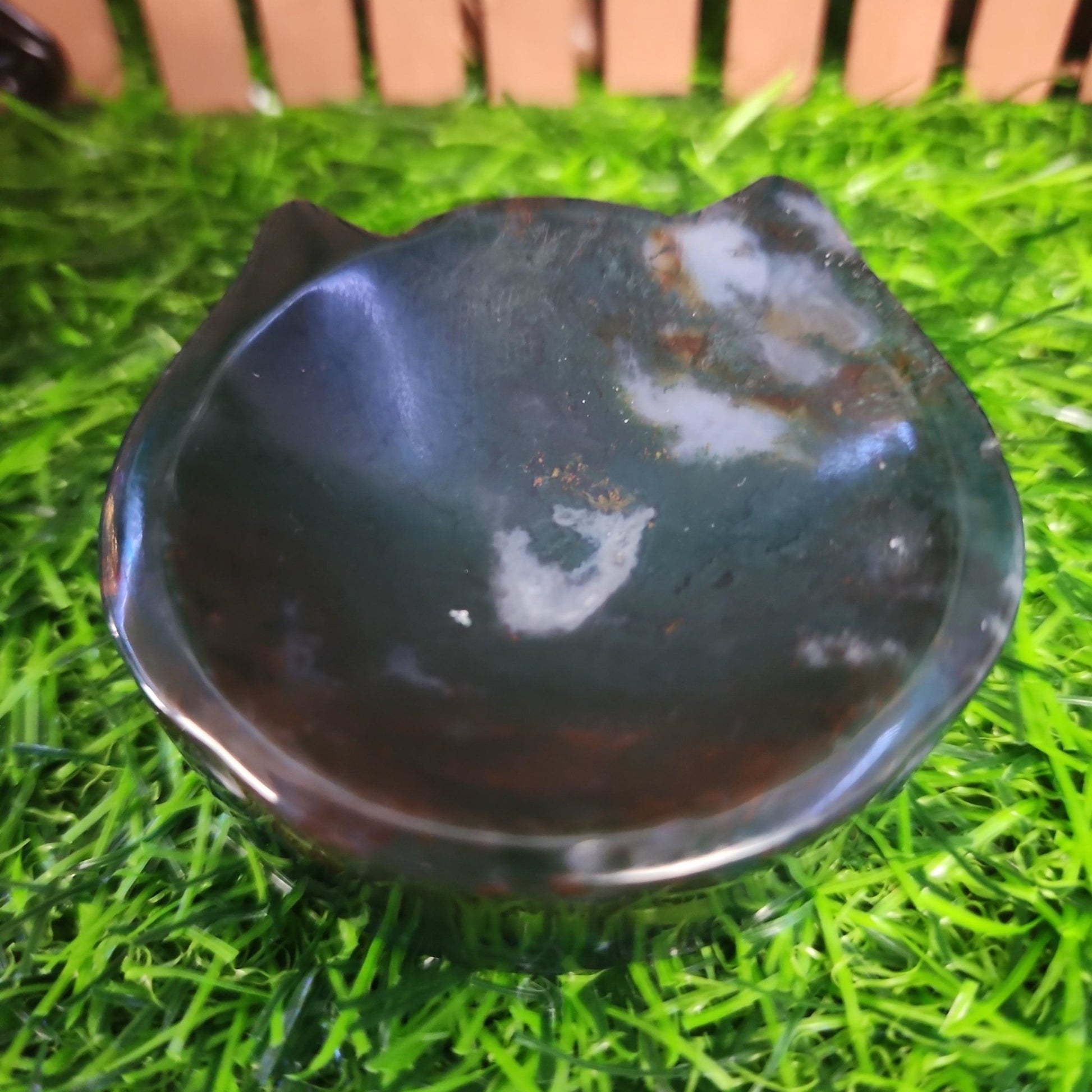 Ocean Jasper Cat Bowl/Sphere Holder - MagicBox Crystals