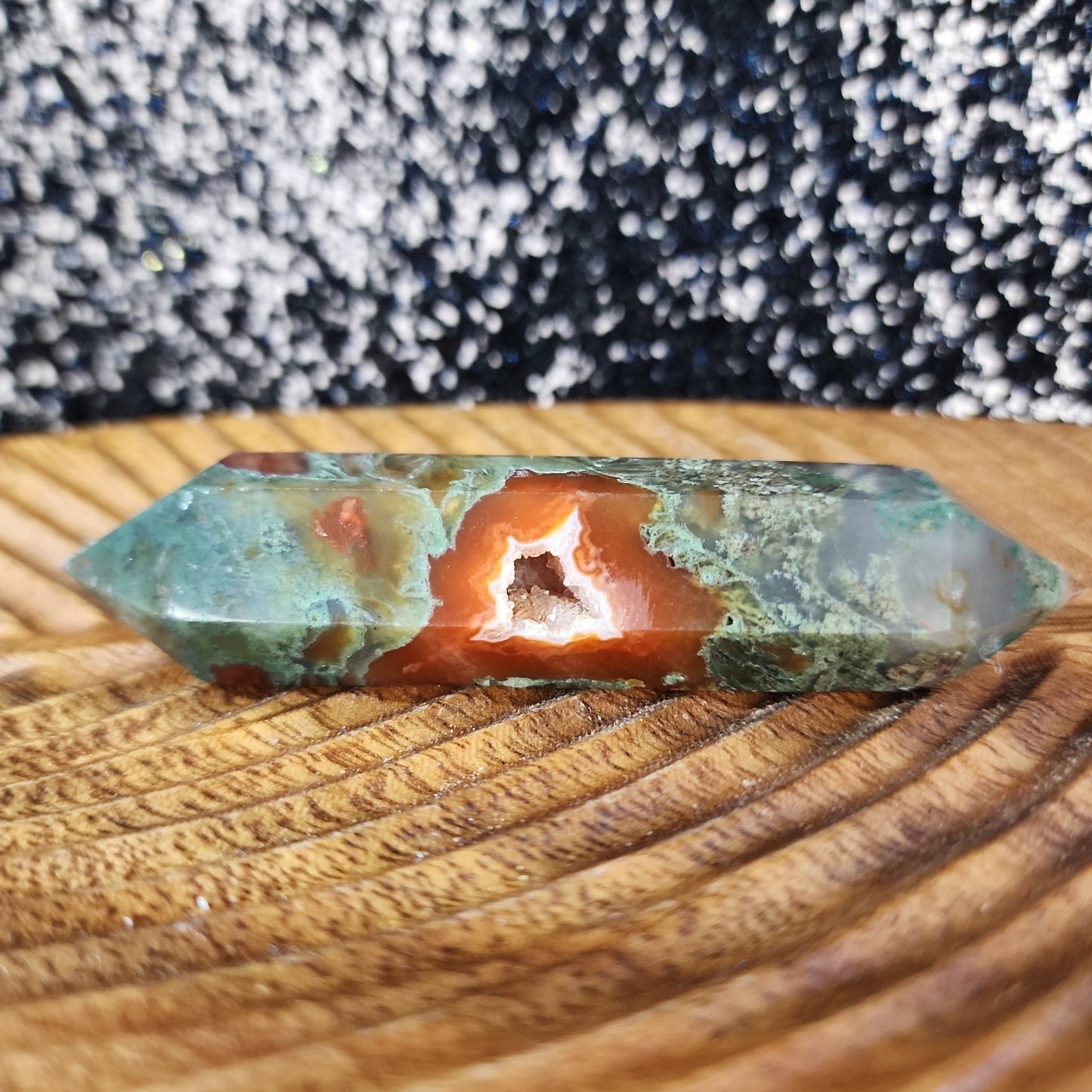 Red Moss Agate Double Point - MagicBox Crystals