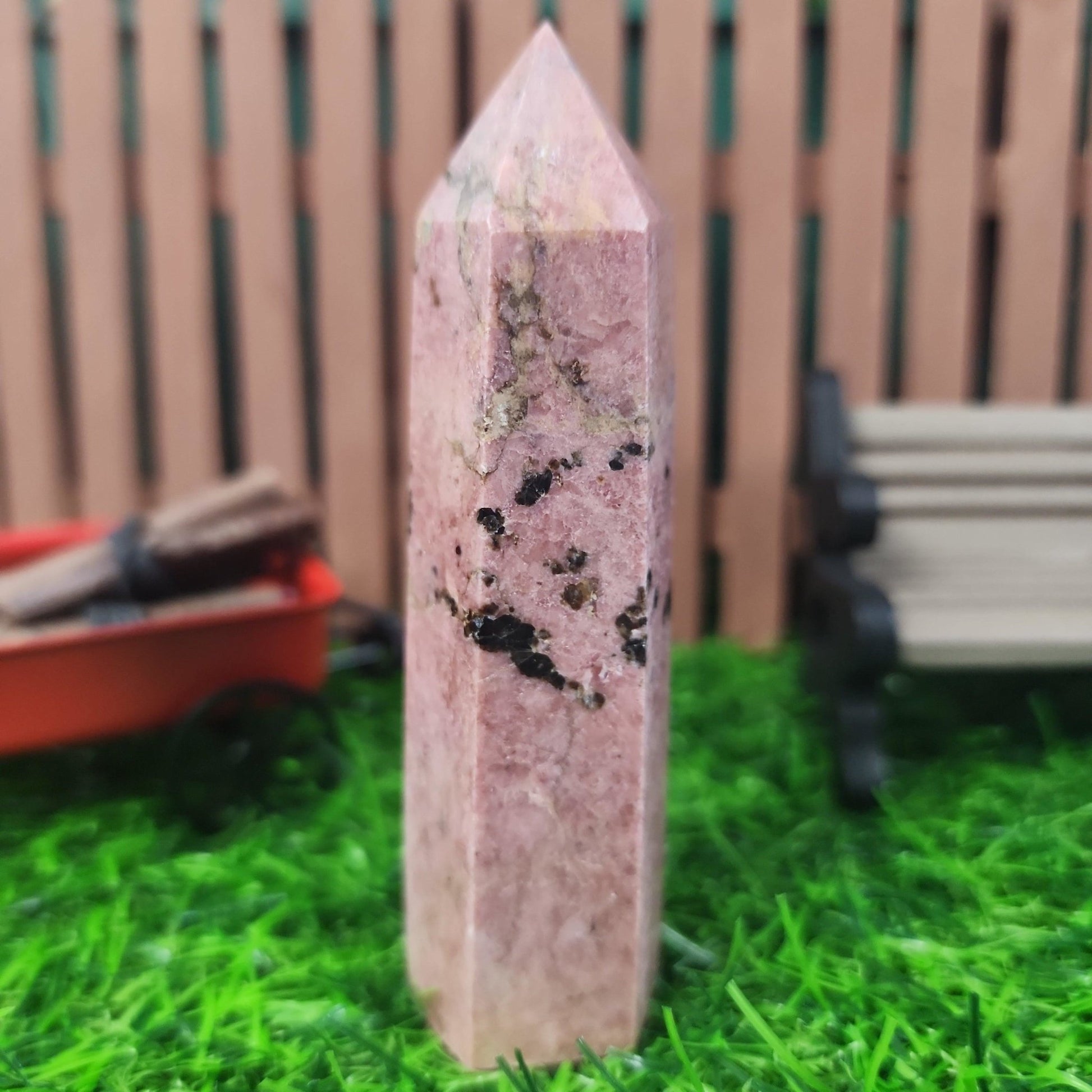 Rhodonite Tower - MagicBox Crystals